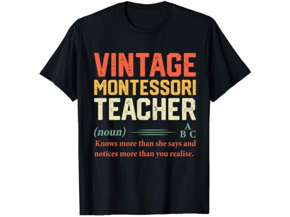 Vintage Montessori Career T-shirt: A Versatile Design Asset for Professionals