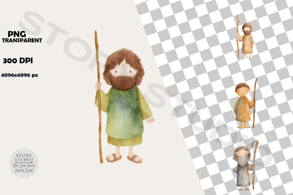 Watercolor Biblical Characters Clipart